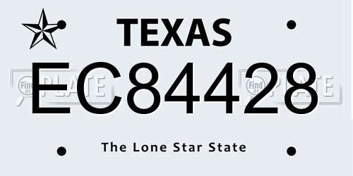 EC84428 Texas License Plate