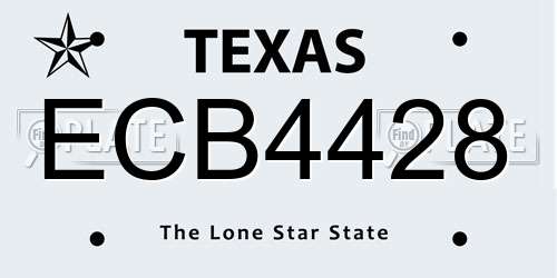 ECB4428 Texas License Plate
