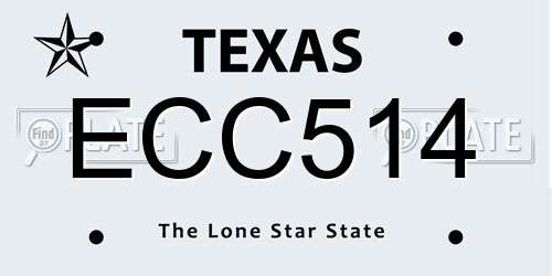 ECC514 Texas License Plate