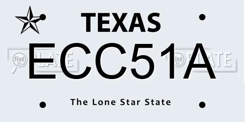 ECC51A Texas License Plate