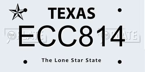 ECC814 Texas License Plate
