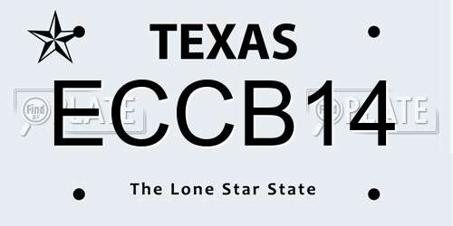 ECCB14 Texas License Plate