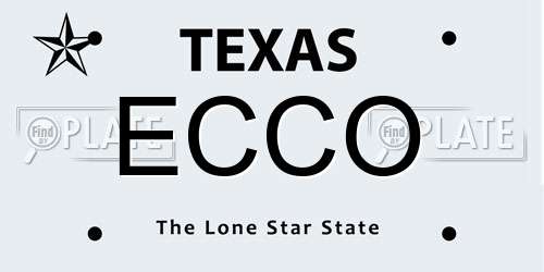 ECCO Texas License Plate