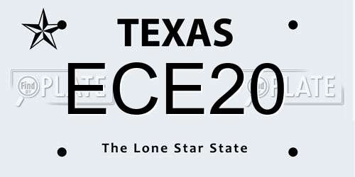 ECE20 Texas License Plate