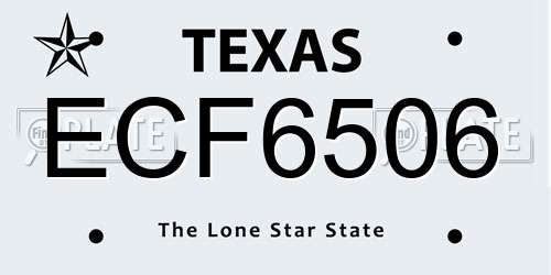 ECF6506 Texas License Plate