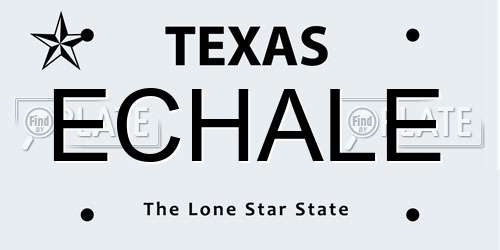 ECHALE Texas License Plate