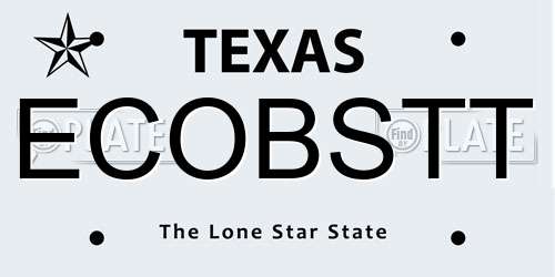 ECOBSTT Texas License Plate