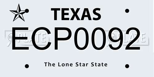 ECP0092 Texas License Plate