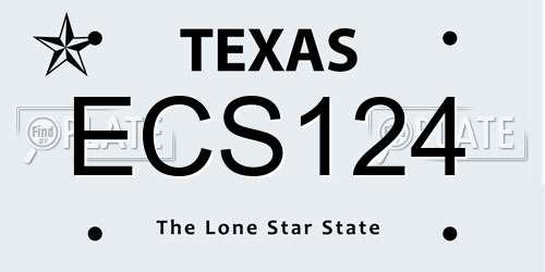 ECS124 Texas License Plate
