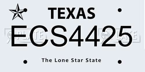 ECS4425 Texas License Plate