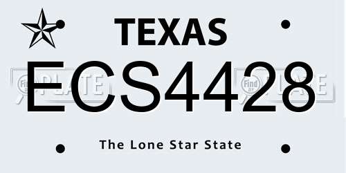 ECS4428 Texas License Plate