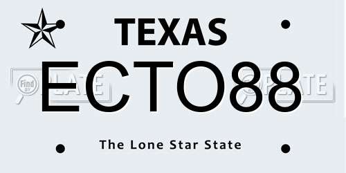 ECTO88 Texas License Plate
