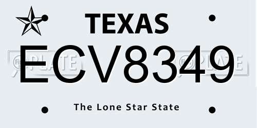 ECV8349 Texas License Plate