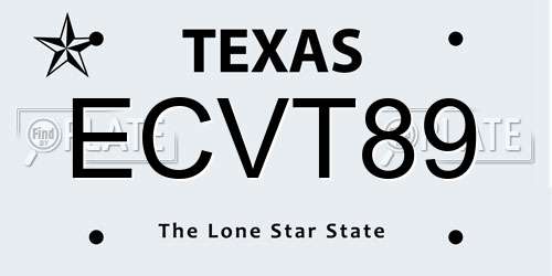 ECVT89 Texas License Plate