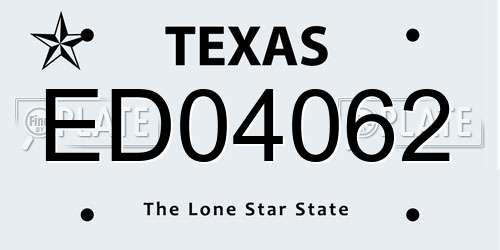 ED04062 Texas License Plate