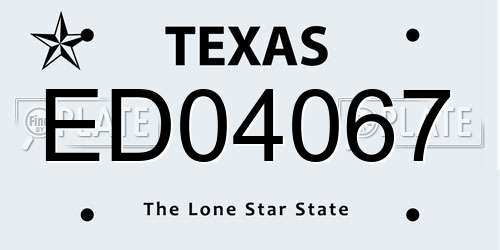 ED04067 Texas License Plate