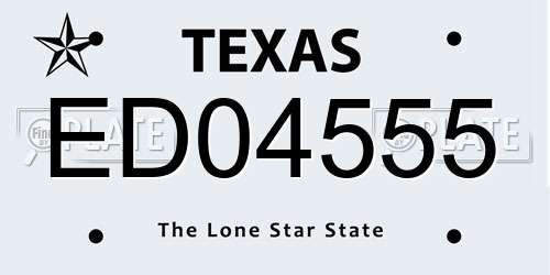 ED04555 Texas License Plate
