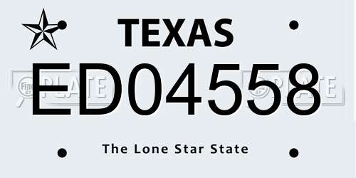 ED04558 Texas License Plate