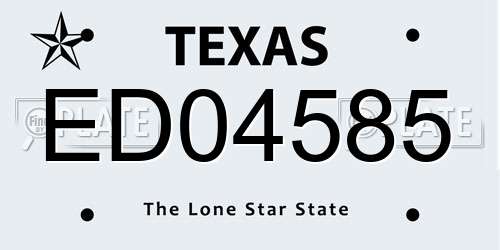 ED04585 Texas License Plate