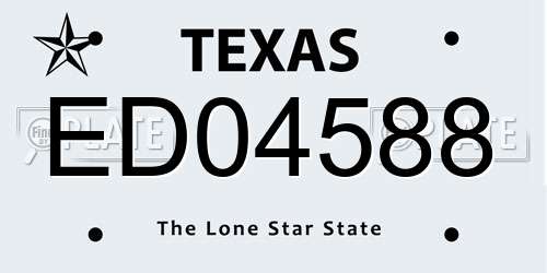 ED04588 Texas License Plate