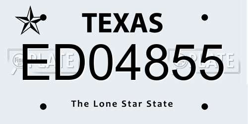 ED04855 Texas License Plate