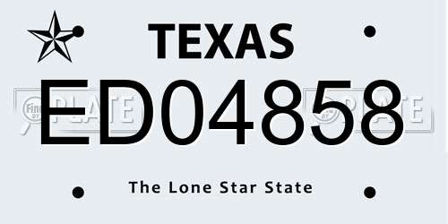 ED04858 Texas License Plate