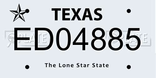 ED04885 Texas License Plate