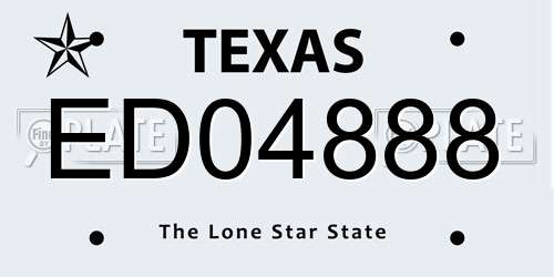 ED04888 Texas License Plate
