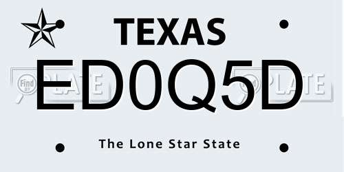 ED0Q5D Texas License Plate