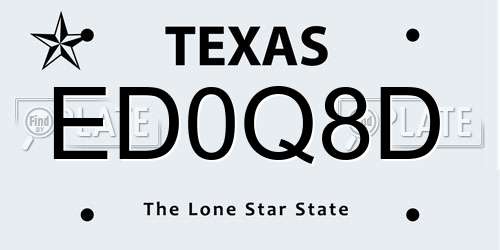 ED0Q8D Texas License Plate