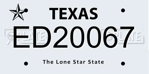 ED20067 Texas License Plate