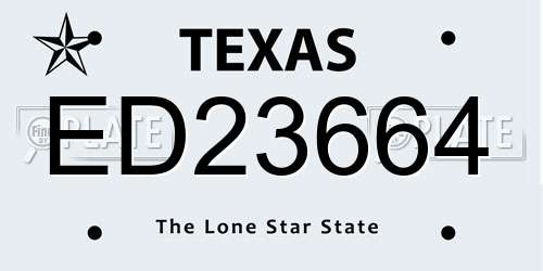 ED23664 Texas License Plate