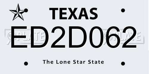 ED2D062 Texas License Plate