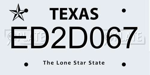 ED2D067 Texas License Plate