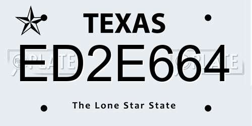 ED2E664 Texas License Plate