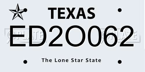 ED2O062 Texas License Plate