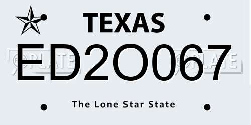 ED2O067 Texas License Plate