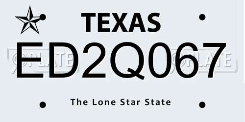 ED2Q067 Texas License Plate