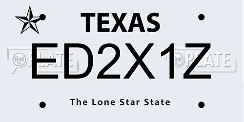 ED2X1Z Texas License Plate