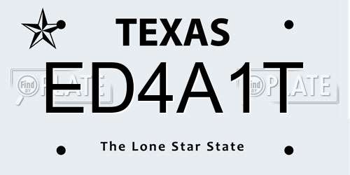 ED4A1T Texas License Plate