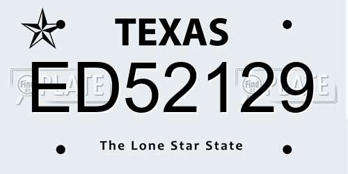 ED52129 Texas License Plate