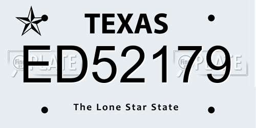 ED52179 Texas License Plate
