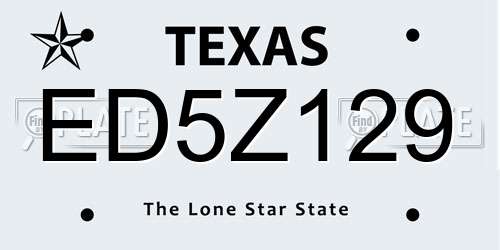 ED5Z129 Texas License Plate