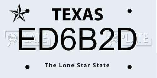 ED6B2D Texas License Plate