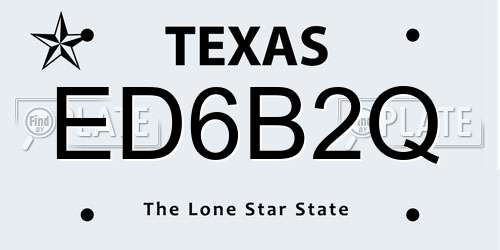 ED6B2Q Texas License Plate