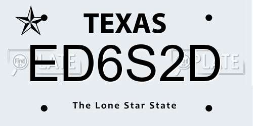 ED6S2D Texas License Plate