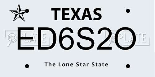 ED6S2O Texas License Plate