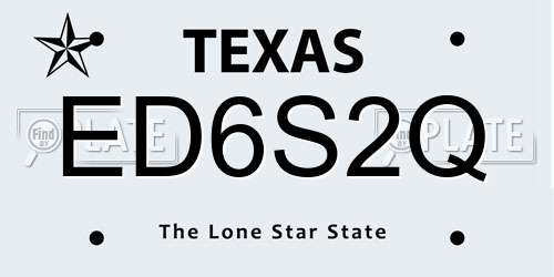 ED6S2Q Texas License Plate