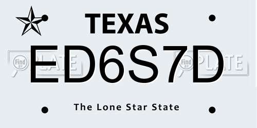 ED6S7D Texas License Plate