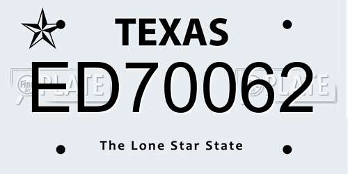ED70062 Texas License Plate